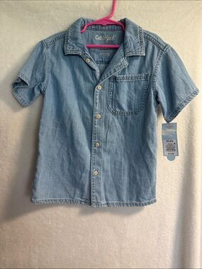 Cat & Jack Light Denim Short-Sleeve Button-Up Shirt